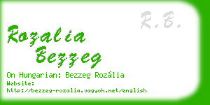 rozalia bezzeg business card