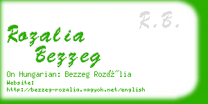 rozalia bezzeg business card